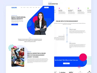 Sanguine | Home page cards design hero hero section home homepage timeline ui ux web website