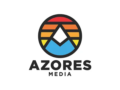 Azores Media Logo badge design branding branding design design icon illustration logo logo design typography vector