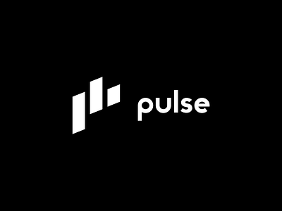"pulse" Concept Logo branding design flat geometric icon lettering logo minimal modern music typography vector