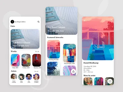 ArtList - Art Portfolio App app store art app art basel art event art fair art gallery art portfolio artist artwork design gallery ios app mobile app mobile app design mobile design mobile ui responsive ui