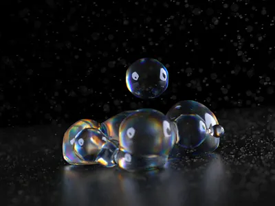 Bubble in the rain 3d animation bubble c4d color colorful effects loop particle rain