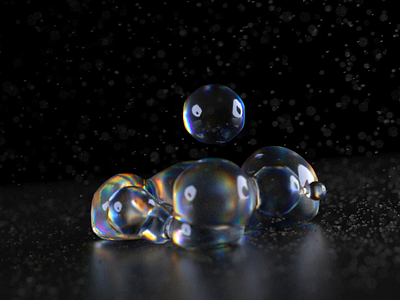 Bubble in the rain 3d animation bubble c4d color colorful effects loop particle rain
