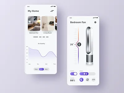 Smart Fan app fan graph home ios iphone smart home ui