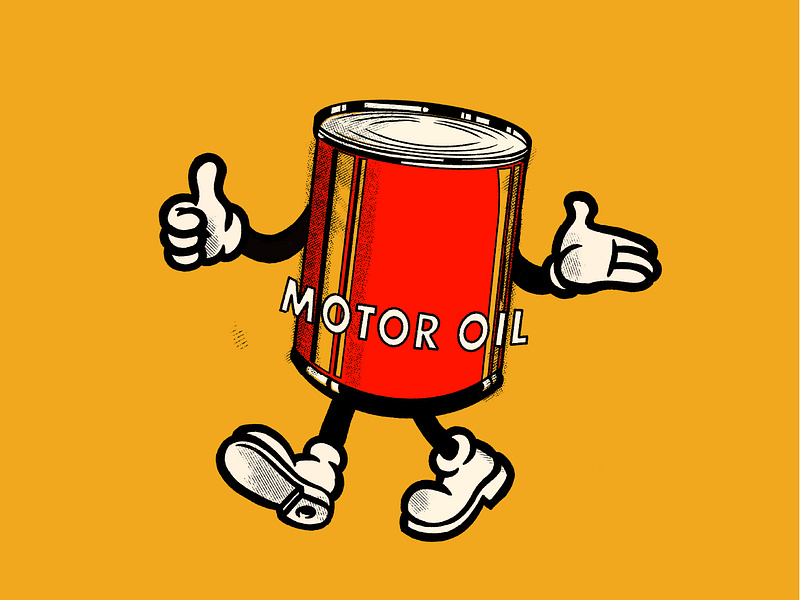 Mr. Motor Oil badge branding can car design garage graphic identity illustration lockup logo mascot motor oil racing