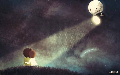 "Shining" (Cursilería No. 23), ©2014 art design illustration kids love moon