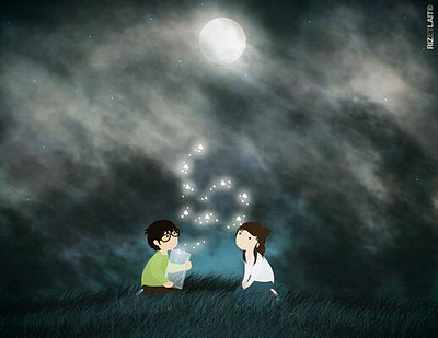 "Sin título" (Cursilería No. 19), ©2013 art design illustration kids love moon