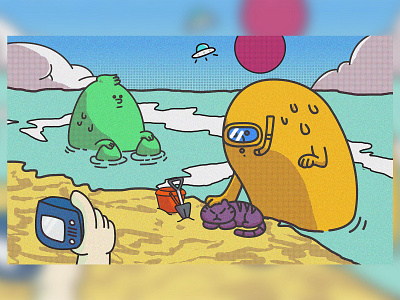 About beach travel 2 design illustration web