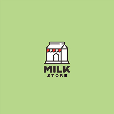 Milk Shop cow cute icon illustration logo mascot milk milkshake minimal negativespace shop store unused