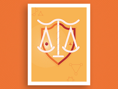 Regulatory Science Illustration annual flat illustration law orange polygons poster regulatory report rules science vector weight