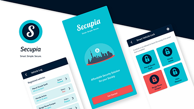 Secupia - Affordable Security Solution adobexd blue blue and white hackathon illustration inkscape parking secure security security app security camera security system smart home ui design utopia ux design vector vehicle visitors