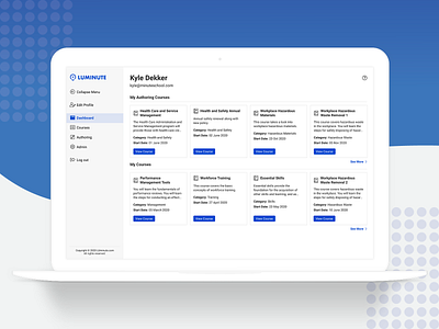 Dashboard UI - Workforce Learning and Development Platform dashboard development interface learning learning platform lms mobile responsive ui ui design user interface ux ux design workforce