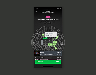 Spotify Ticket Sales app design branded ui checkout concept concert ecommerce music spotify ticket ticket app ui ux