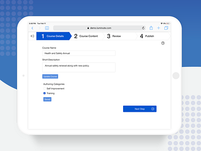 Authoring UI - Workforce Learning and Development Platform authoring details development elearning interface learning learning platform ui ui design user experience user interface ux workforce