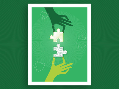 Diversity in Science Illustration annual diversity flat green hands illustration pieces poster puzzle report research science together