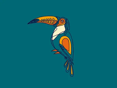 TOUCAN adobeillustrator bird design digital art icon illustration logo minimal toucan vector wacom intuos