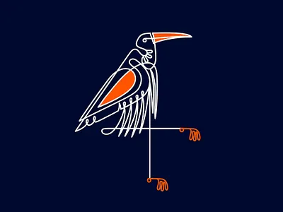 Number 4 - HERON adobeillustrator bird design digital art font heron icon illustration india logo minimal number vector wacom intuos