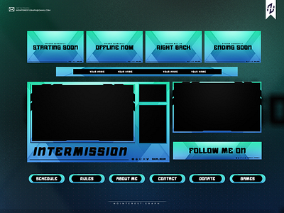 Aqua Clean Stream Package clean design digital esports esports logo games graphic graphic design illustrations illustrator layouts mixer screens stream twitch