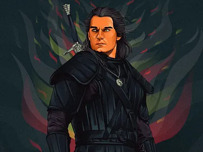 The witcher fanart illustration vector vectorart