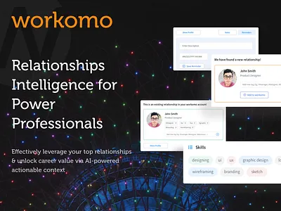 Workomo chrome extension - Case Study app browser chrome clean extension plugins profile ui uiux web website
