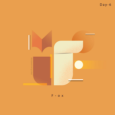 Letter F 36dayoftype 36days 36daysoftype07 basic shapes design fox illustration vector