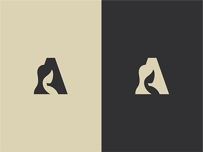 Girl + A a branding design girl icon idea identity letter logo logotype mark shape symbol vector woman