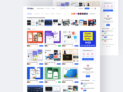 Uplabs Homepage Redesign Challenges branding challenges design figma landing page redesign ui ui ux uiux ux web web design