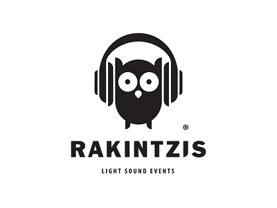 Rakintzis.Events concert crete dj djs events greece headphones logo organizer owl party rethymno