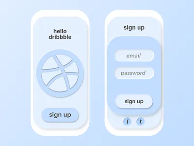 Daily UI #001 - Sign Up 001 app challenge daily 100 challenge daily ui dailyui dailyui001 firstshot hello dribble neumorphism sign up ui user inteface ux
