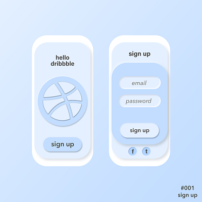 Daily UI #001 - Sign Up 001 app challenge daily 100 challenge daily ui dailyui dailyui001 firstshot hello dribble neumorphism sign up ui user inteface ux