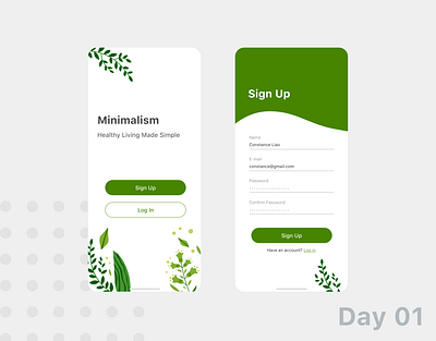 Daily UI - 01 Sign Up dailyui minimalism sign up tree ui