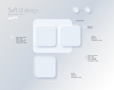 Neumorphic palette UI design with HEX values clean colorscheme css figma free freebie hex instruction minimalist neumorph neumorphic neumorphism palette skeumorphism style style guide styleguide ui white