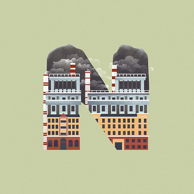 N is for Norilsk in Russia 36daysoftype 36daysoftype07 dribbble illustration lithuania norilsk russia