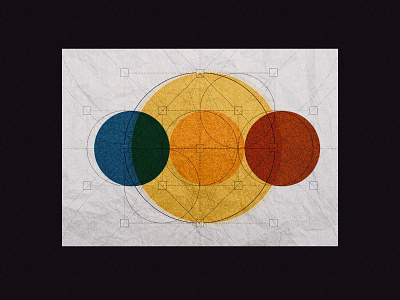 Three Circles blue branding colour design grid illustration logo paper poster red vector yellow