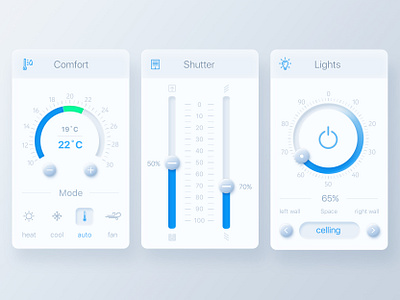 Smart Home Widgets Light app design application design minimal neomorphism product design smart home tablet ui ui design uiux ux