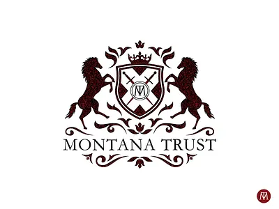 Family crest, Montana Trust coat of arms crest design family crest horse logo illustration logo logodesign shield logo