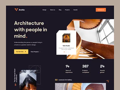 Architecture Website Design architect architecture architecture design art building civil engineering construction design agency design studio home design homepage interior architecture interior design landing page mockup portfolio property real estate web design website