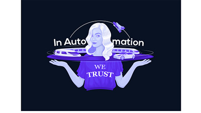 In Automation we trust art cartoon design flat illustration illustrator vector