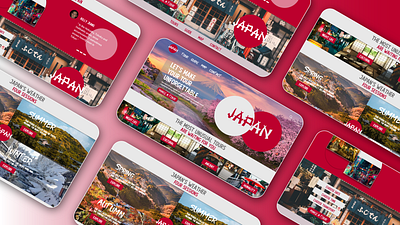 Landing page Japan Tour guide design logo typography ui ux web