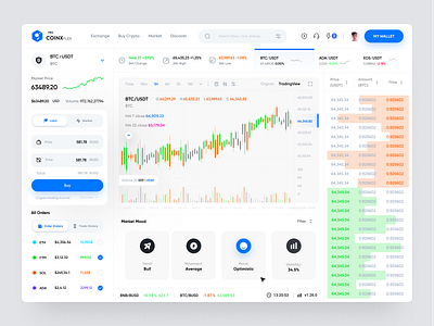 Exchange website - Light mode 🔥 app bitcoin blockchain btc chart crypto crypto wallet dark design exchange finance minimal mobile money swap trade ui wallet website