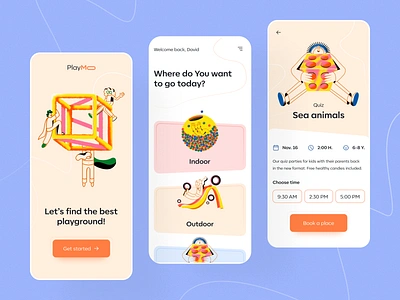 PlayMo - Mobile Design for Entertainment colors entertainment game illustration illustrator mobile mobile app mobile design mobile game mobile ui ui ui trends