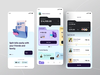 Bill Split App app bill billing bills finance fintech friends ios money payment product split split bill topup transaction ux wallet