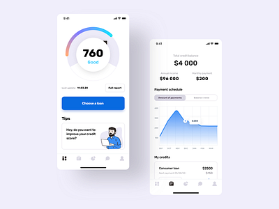 Credit Score App Concept app application bank banking charts concept credit credit score dashboard dashboard app finance finance app financial financial app fintech mobile mobile app mobile design score ui