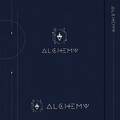 Alchemy alchemy astrology astronomy branding custom lettering flat logo magic mathematical minimal planets sacredgeometry space spiritual vector