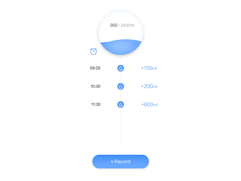 water clock ui ux