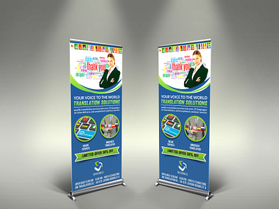 Translation Services Signage Banner Roll Up Template community consultant content counselor explain flyer freelancer high school human humans institute international interpret language languages leaflet meaning online service speech