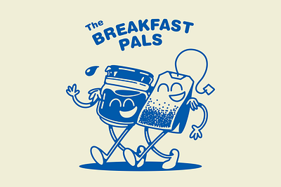 The Breakfast Pals art branding breakfast coffee color drawing graphic illustration illustrator logo morning procreate tea