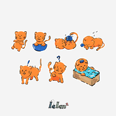 cat series - orange cat <3 branding graphic design