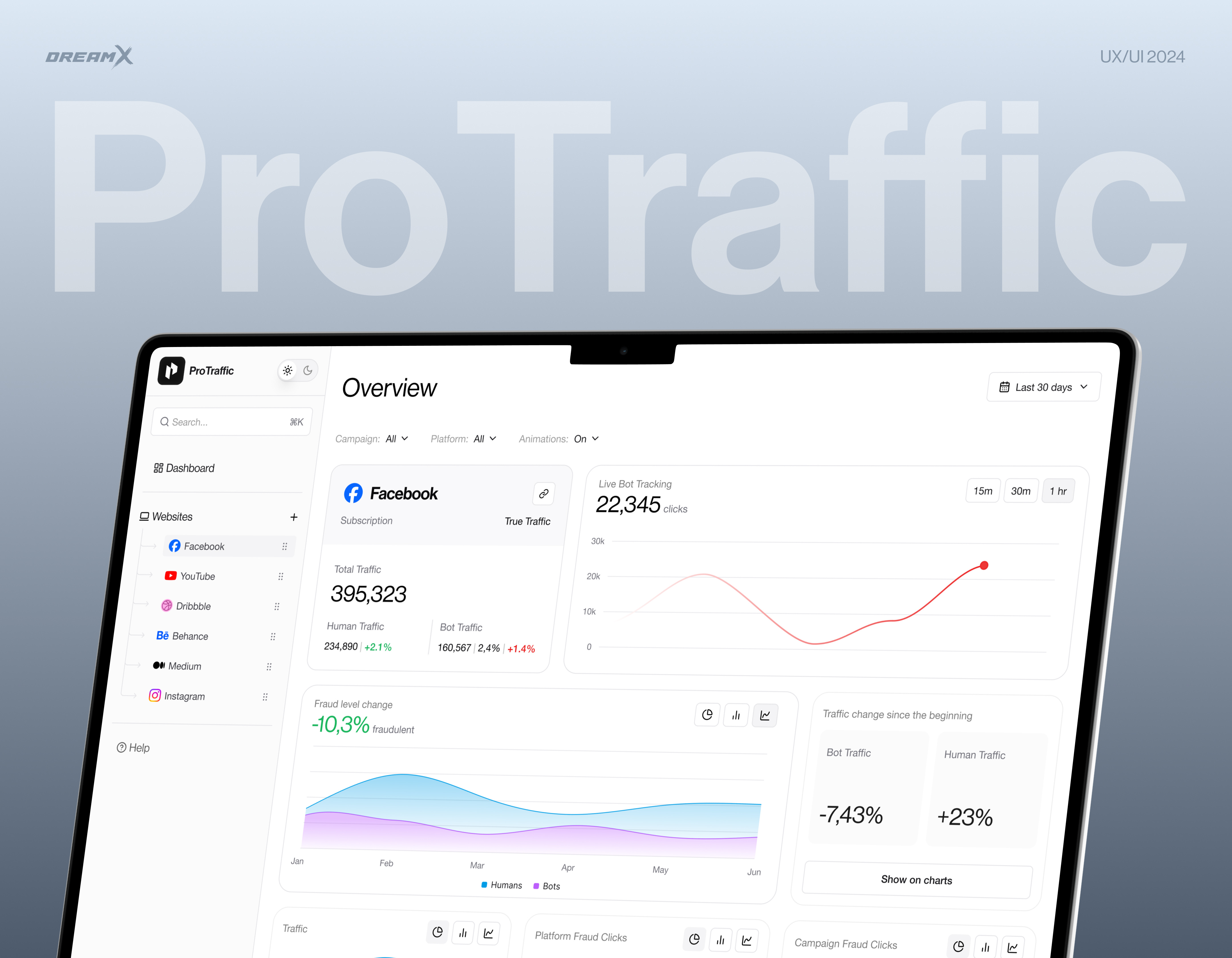 Bot Detection Platform - ProTraffic ui ui design uiux design ux ux design web app design web application web design website design