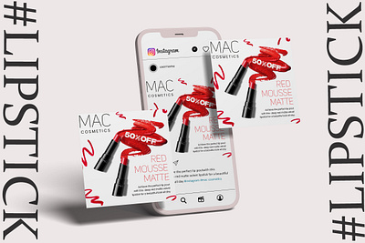 MAC Lipstick Poster Design creative design creatives design digital marketing graphic design lipstick mac mac cosmetics mac lipstick poster poster design social media post