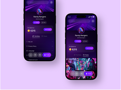 Short Reels & Streaming Modern Profile app design audio player clean dark mode ios live mobile mobile app movie music netflix podcast popular short video app social media streaming streaming app ui uiux video